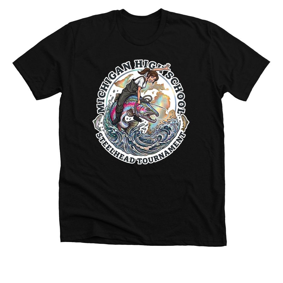 MHSST Female Rider Front- F, a Solid Black Blend Premium Unisex Tee