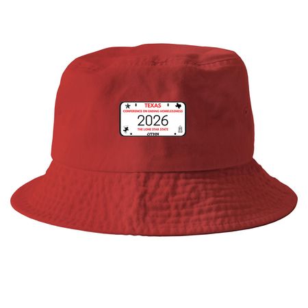License Plate&nbsp;TCOEH 2026, a Red Printed Bucket Hat
