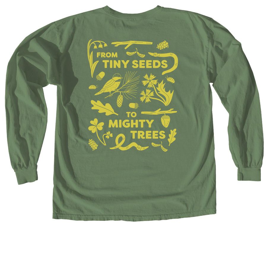 adult - ALT logo front & full design back, a Hemp Comfort Colors Long Sleeve Tee (back-view)