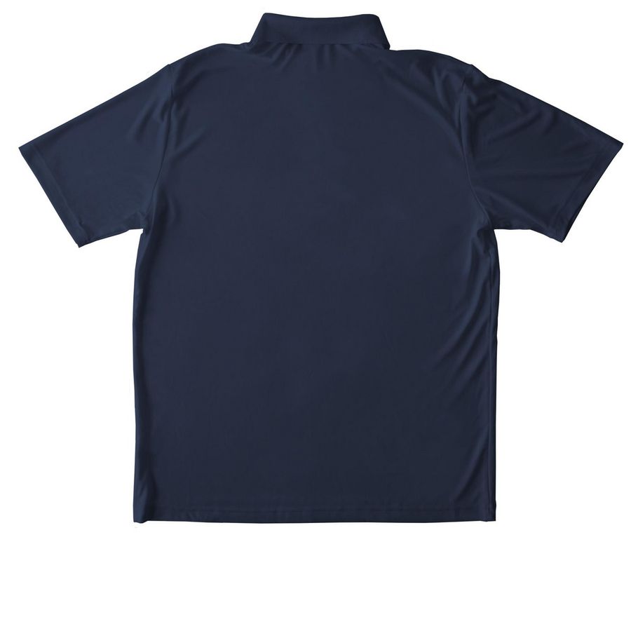 Worthingway Red and Blue Band Shirts, a True Navy Unisex Performance Polo (back-view)