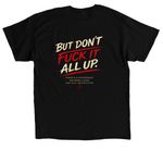 Live. Learn. Don't Self-Destruct., a Black Classic Unisex Tee (back-view)
