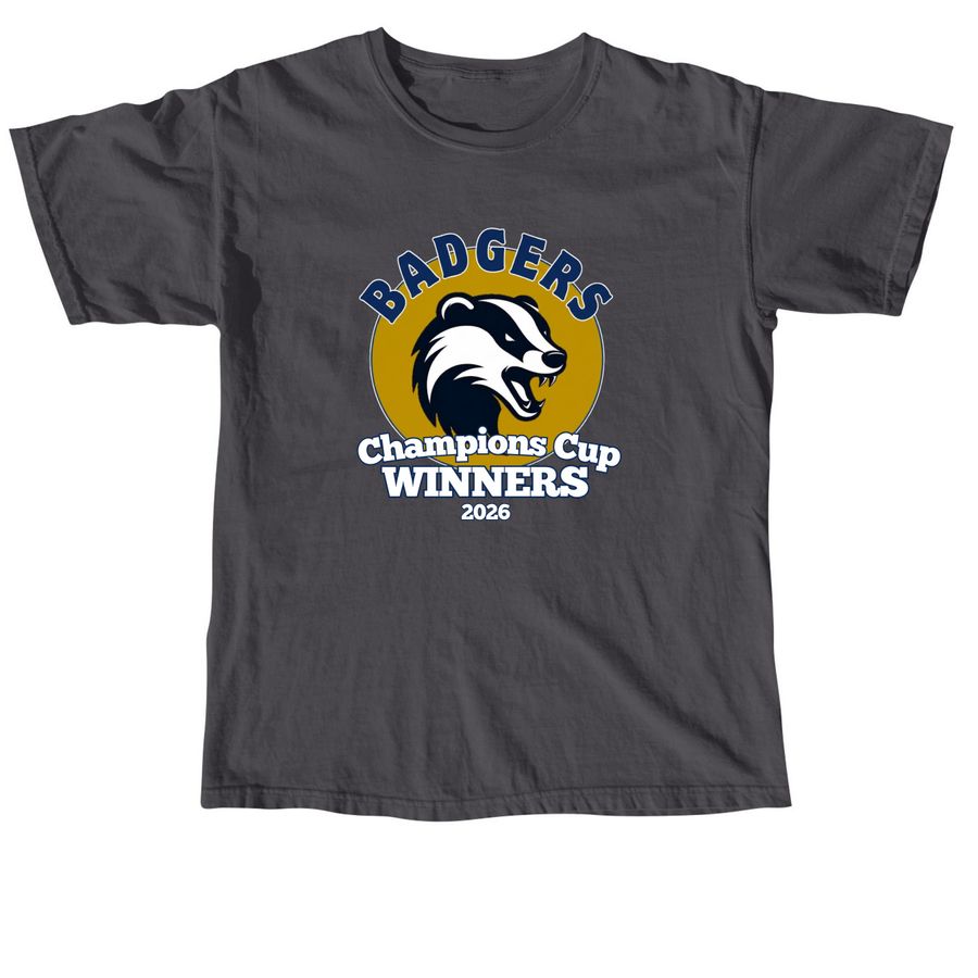 Leeds Badgers Champions Cup Apparel, a Graphite Comfort Colors Unisex Tee
