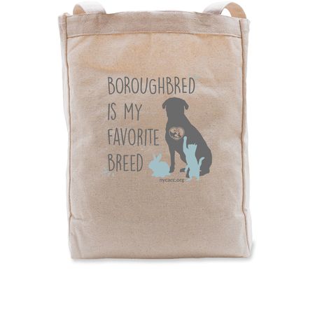 Boroughbred Is My Favorite Breed Tote Bag, a Natural Recycled Cotton Tote Bag