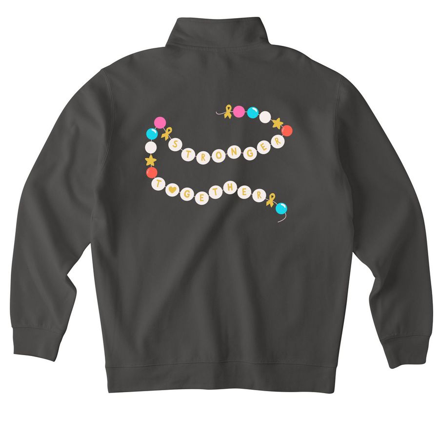 Stronger Together, a Asphalt Midweight Quarter Zip Pullover