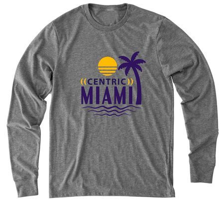 Miami T-Shirts, a Aluminum Grey Allmade Eco Triblend Long Sleeve Tee