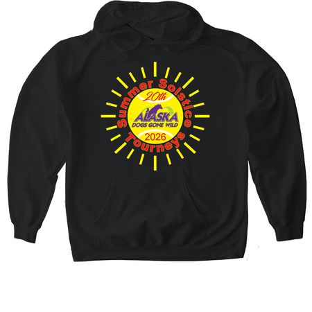 20th Alaska Summer Solstice Tourneys, a Black Gildan Softstyle Pullover Hoodie