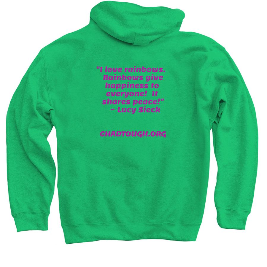 Lucy Love design 2, a Irish Green Pullover Hoodie (back-view)
