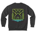 Save the Music, a Dark Grey Heather Premium Drop Shoulder Sweatshirt (back-view)