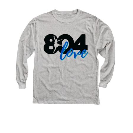 804 LOVE, a Sport Grey Youth Long Sleeve Tee