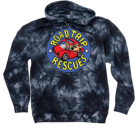 Holiday Road Trip Rescues Apparel Fundraiser!, a Black Tie Dyed Pullover Hoodie