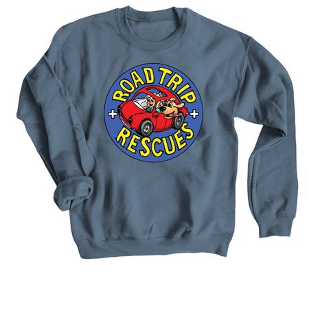 Holiday Road Trip Rescues Apparel Fundraiser!, a Indigo Crewneck Sweatshirt