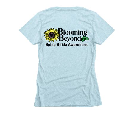 Spina Bifida - Blooming Beyond (women) invert, a Ice Blue Women's Slim Fit Tee (back-view)