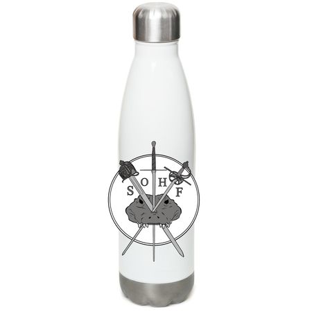 SOHF Logo Aluminum Water Bottle, a White Stainless Steel Water Bottle