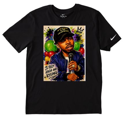 3 Foot Tall PlayCousin, a Black Nike Dri-FIT Jersey Blend Performance Tee
