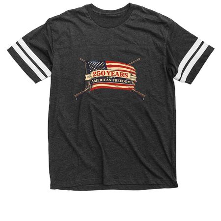 1776 ? When Freedom Was Declared, a Vintage Smoke / White Football Jersey Tee