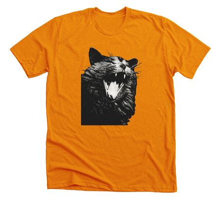 The Crude Cat, a Heather Orange Premium Unisex Tee