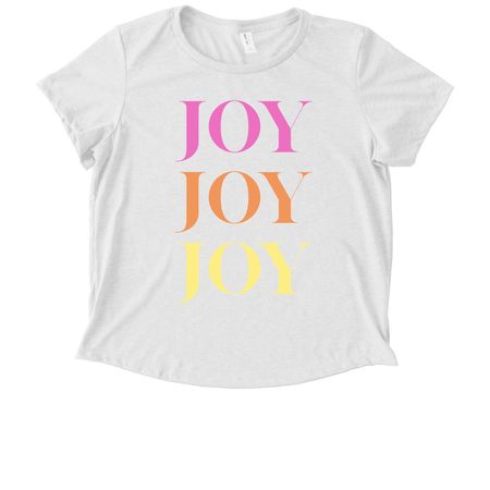JOY JOY JOY, a Bright White Allmade Eco Triblend Women?s Scoop Neck Tee