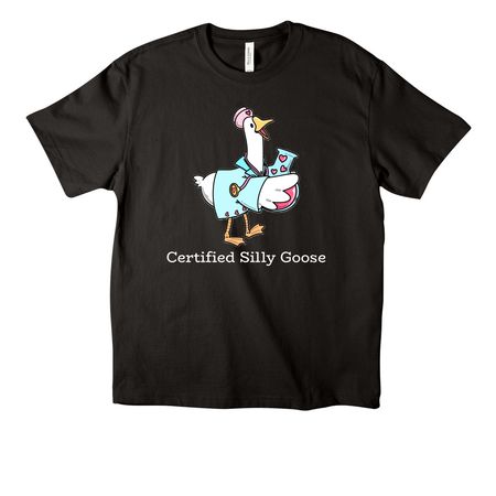 Certified silly goose, a Black Unisex Heavyweight Tee