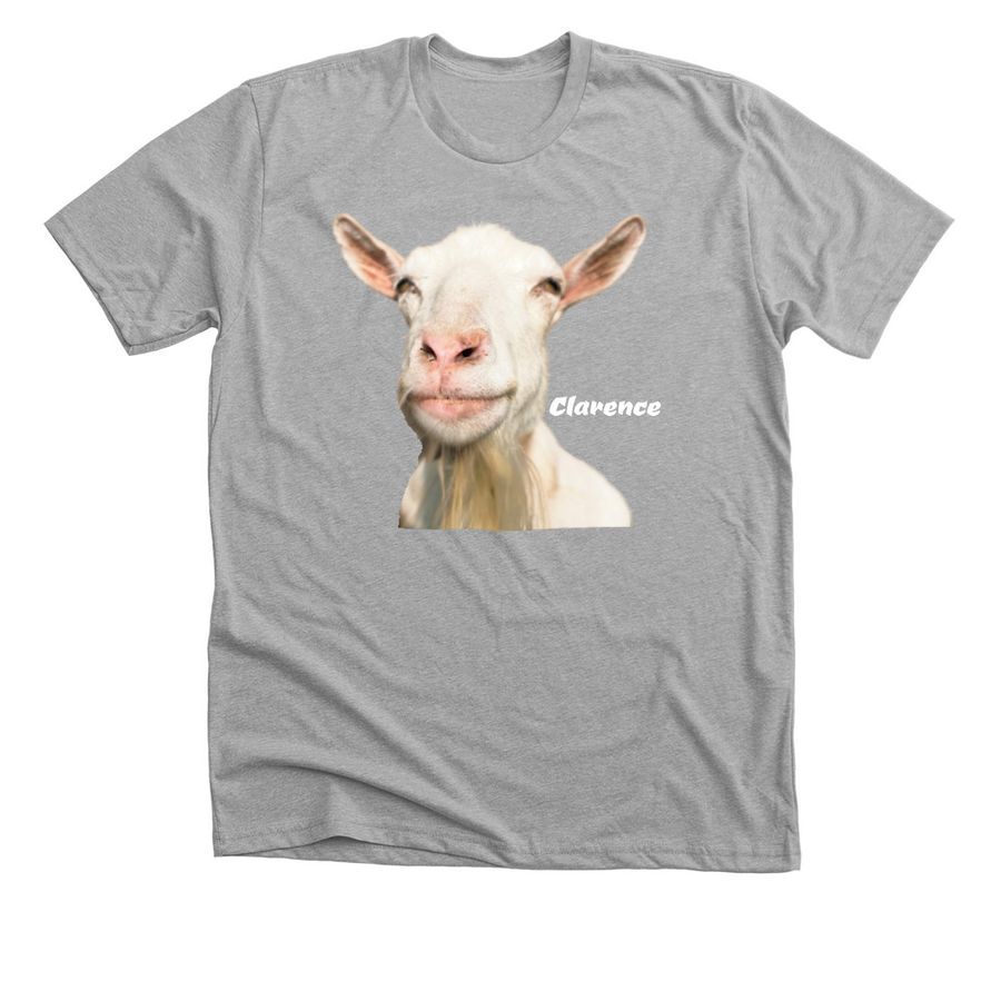 Clarence - He?s the GOAT!, a Athletic Heather Premium Unisex Tee