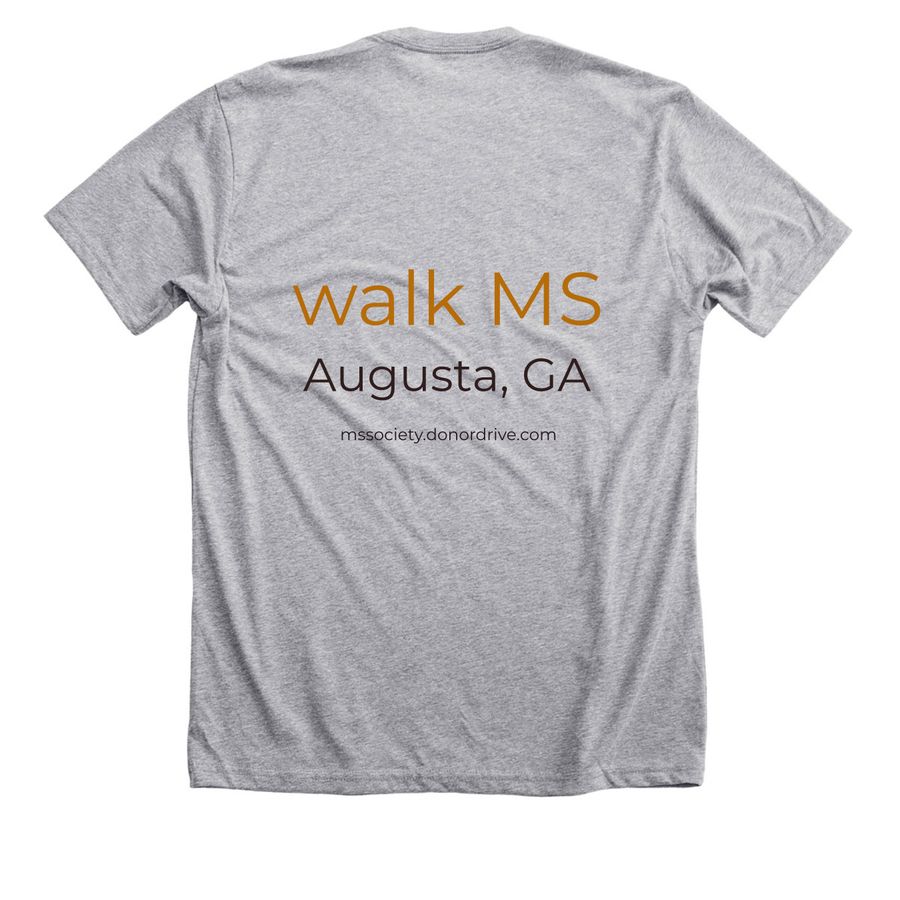 walk MS fund raising campaign, a Athletic Heather Premium Unisex Tee (back-view)