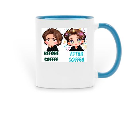 Before and After, a Light Blue Two-Tone Ceramic Mug