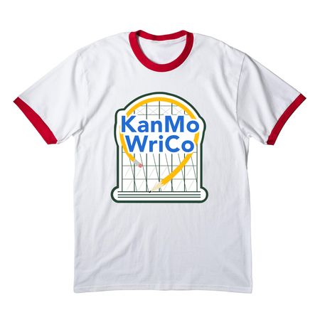 KanMoWriCo Big Logo, a White/ Red Cotton Ringer Tee