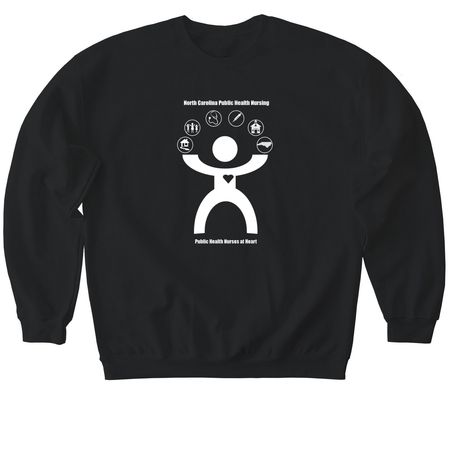 Nursing Section Merchandise: Black and White, a Black Softstyle Crewneck Sweatshirt