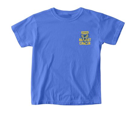 Good Dogs Against Cancer - LTD - MultiColor, a Flo Blue Comfort Colors Youth Tee