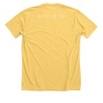 OPS Competition Tee (Yellow), a Heather Yellow Gold Premium Unisex Tee (back-view)