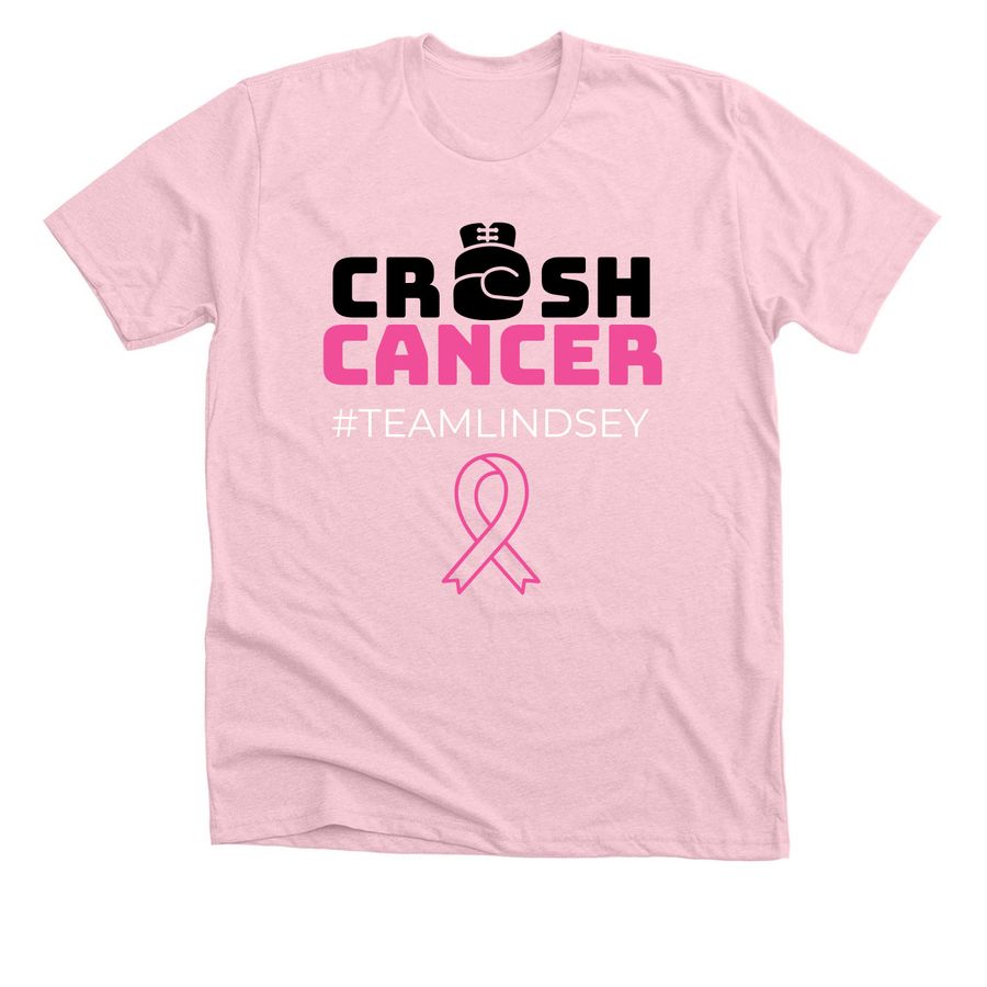 Help Lindsey Fight Breast Cancer, a Heather Pink Premium Unisex Tee