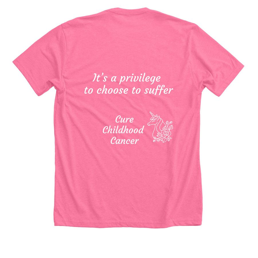 Powered By Lily, a Neon Pink Premium Unisex Tee (back-view)