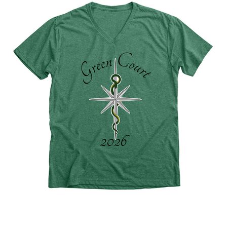 2026 Cast Green Court Shirts, a Heather Grass Green Premium V-Neck Tee