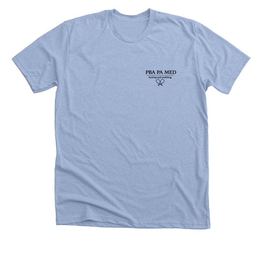 Healing and Paddling, a Heather Baby Blue Premium Unisex Tee