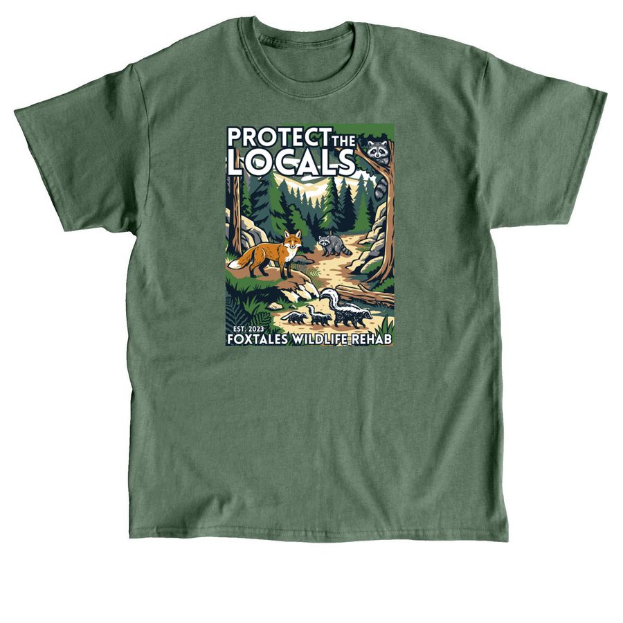 Foxtales Wildlife Rehab, a Military Green Classic Unisex Tee