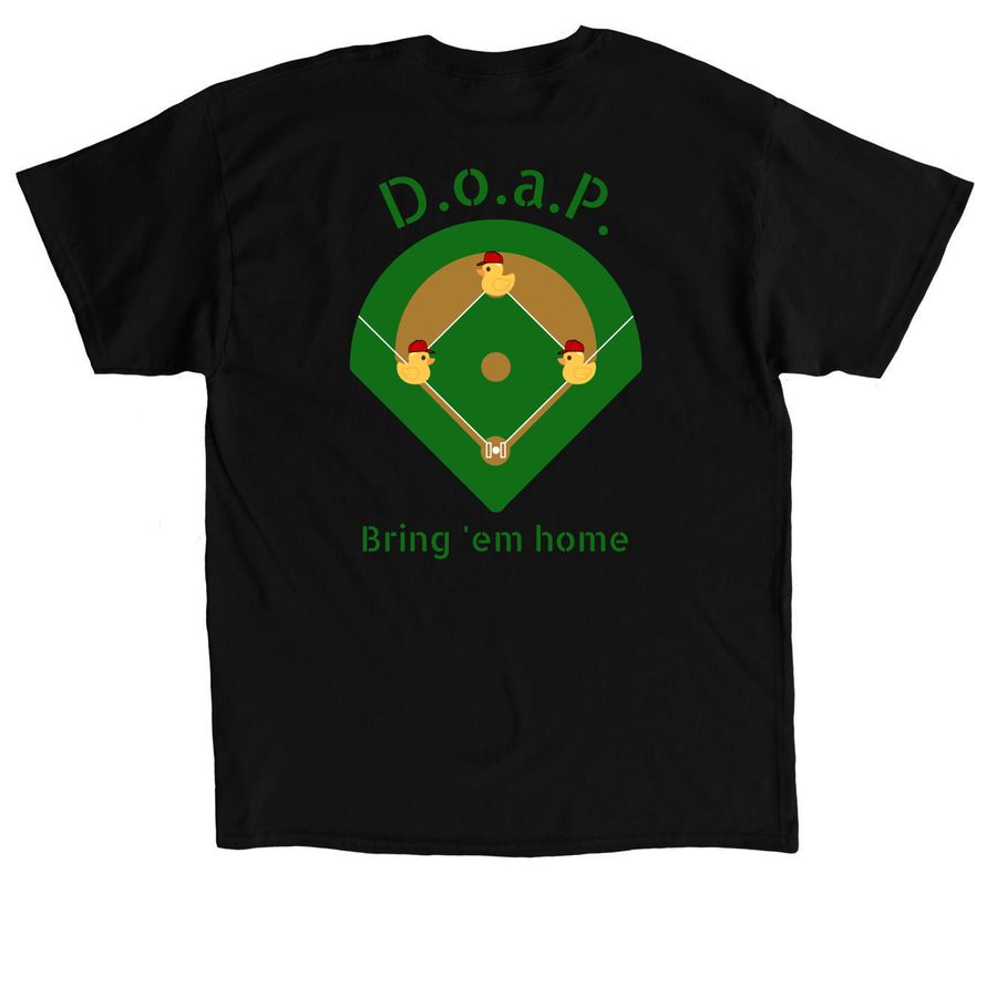 Ducks on a Pond (Red Caps) - Baseball Shirt, a Black Classic Unisex Tee