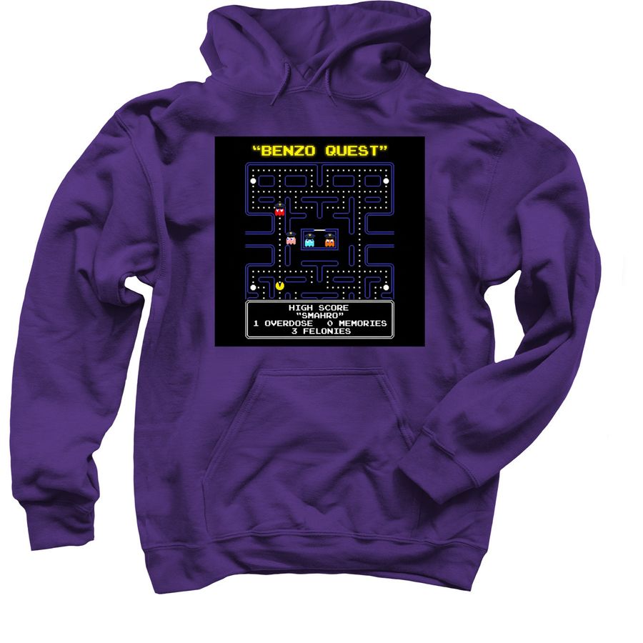 Benzo Quest: Game Over, a Purple Pullover Hoodie