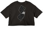 The Greens, a Black Women?s Cropped Cotton Tee (back-view)