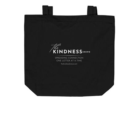 The Kindness Krewe Tote, a Black Organic Cotton Tote Bag