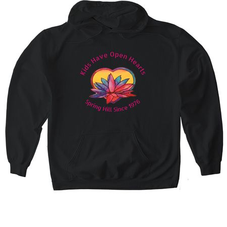 Kids Have Open Heart, a Black Gildan Softstyle Pullover Hoodie
