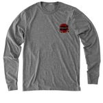 Narrowpath Martial Arts, a Aluminum Grey Allmade Eco Triblend Long Sleeve Tee (back-view)