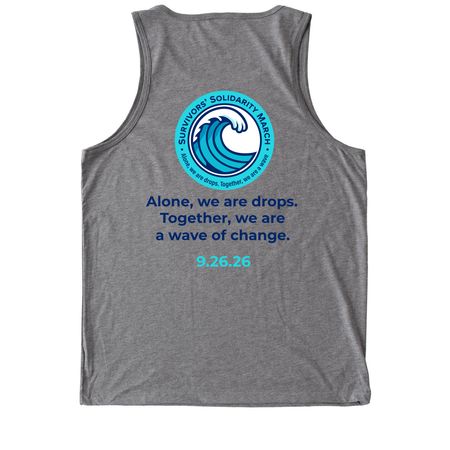 Every Drop - Blue with Logo, a Aluminum Grey Allmade Eco Triblend Tank (back-view)