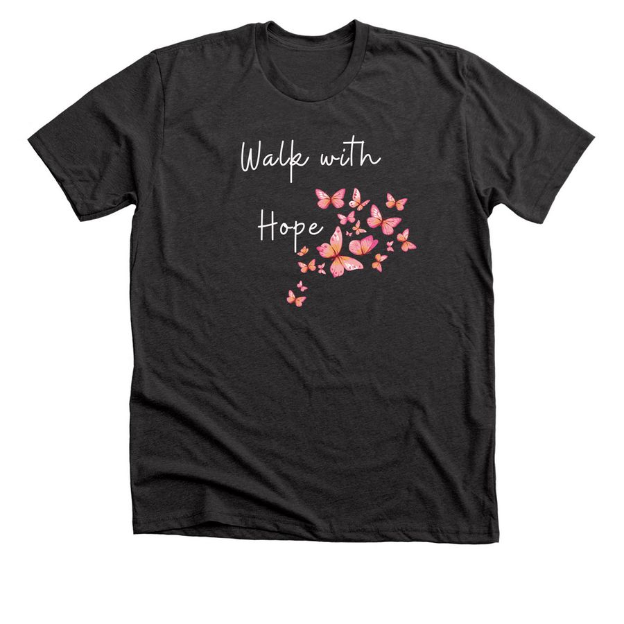 Walk with Hope, a Dark Grey Heather Premium Unisex Tee