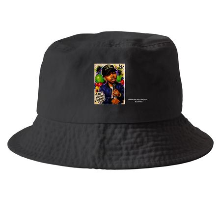3 Foot Tall Bucket Hats, a Black Printed Bucket Hat