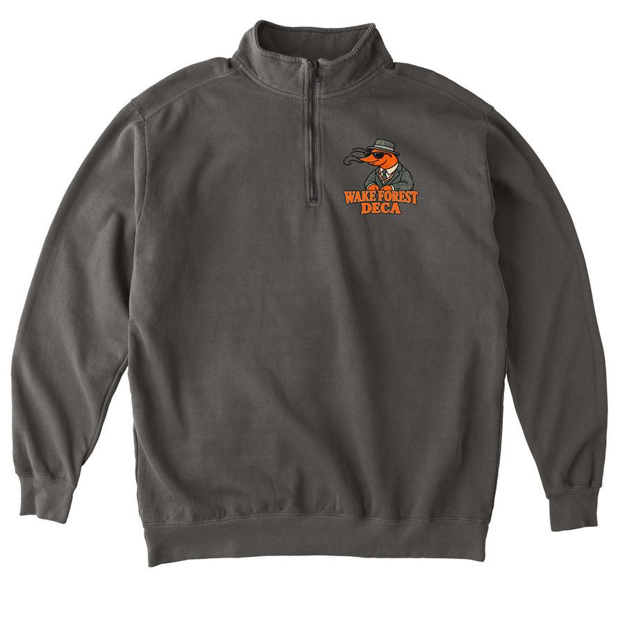WF DECA "Pimp Shrimp" Qtr Zip, a Pepper Comfort Colors Quarter Zip Pullover