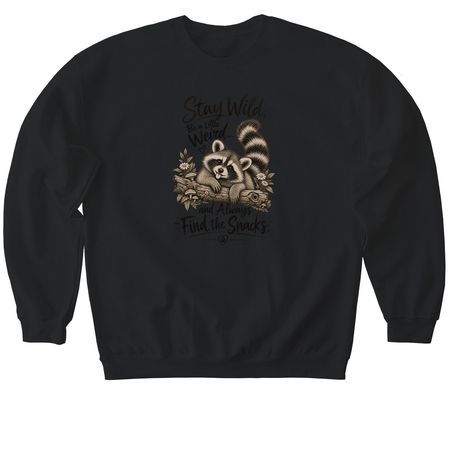 Stay Weird for Wildlife, a Black Softstyle Crewneck Sweatshirt