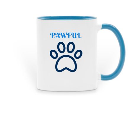 CUTE CUPS, a Light Blue Two-Tone Ceramic Mug