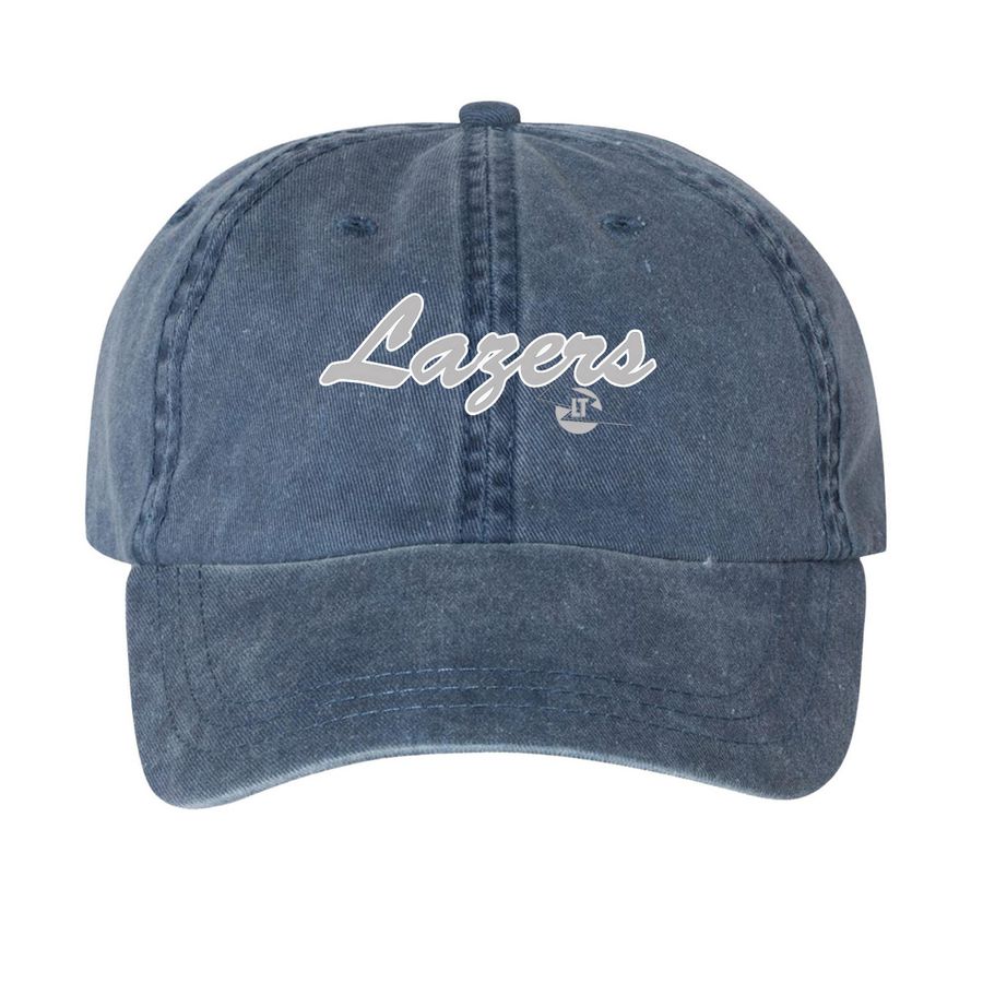 Lazers Hats, a Navy Printed Pigment Dye Baseball Cap