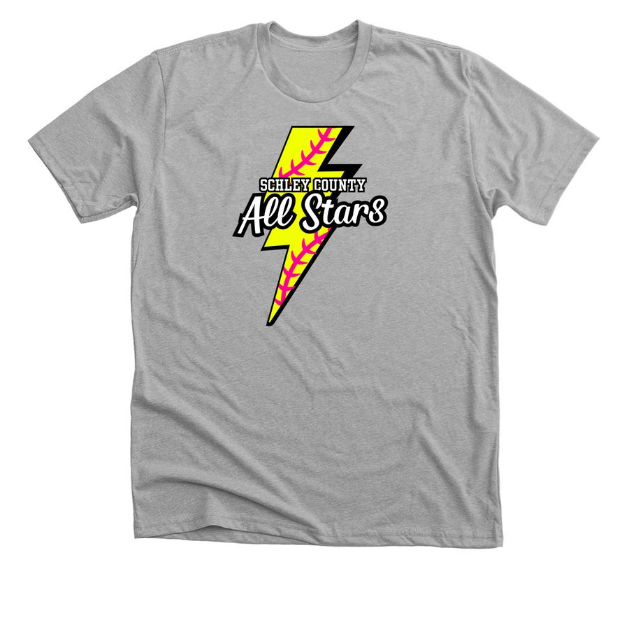 SC 10u Lightning Light / Pink, a Athletic Heather Premium Unisex Tee