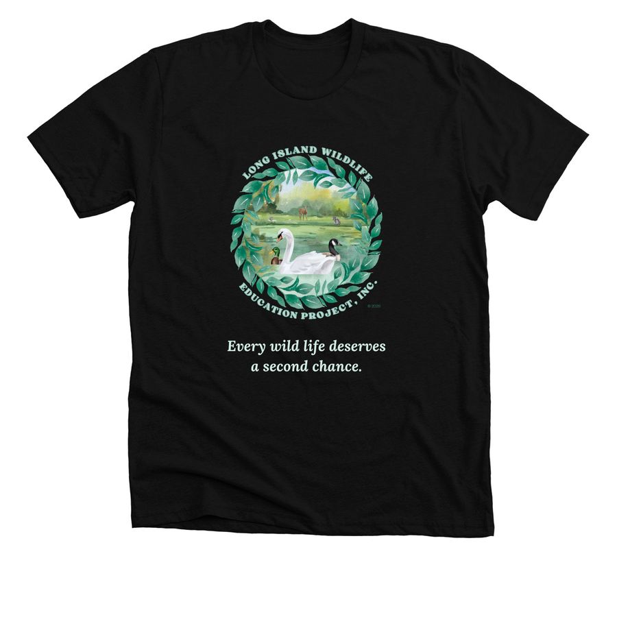Support Long Island Wildlife Rehabbers, a Solid Black Blend Premium Unisex Tee