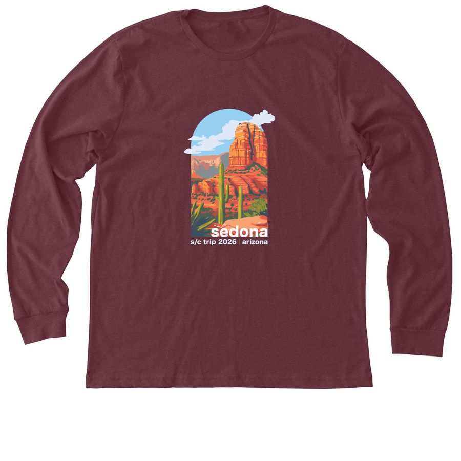 2026 Sister Cousins in Arizona, a Heather Maroon Premium Long Sleeve Tee
